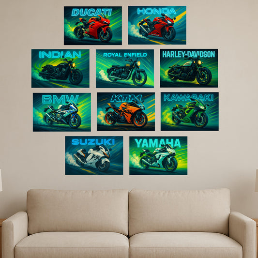 Premium Superbike Combo Poster Set for Modern Wall Decor and Bike Lovers.