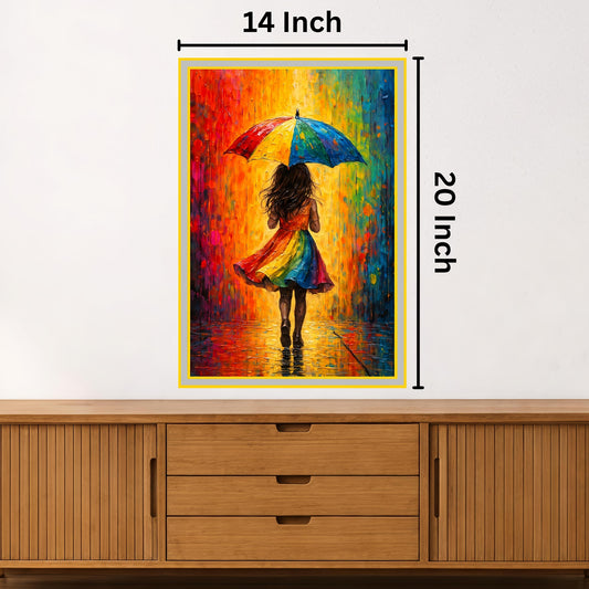Vibrant Girl Oil Painting: Ideal for Gifting (Size 14X20 Inch)