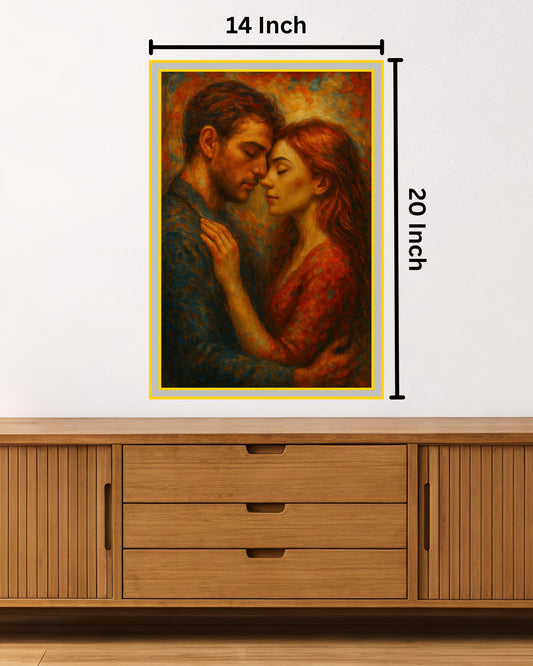 Vibrant Couple Painting: Ideal for Gifting (Size 14X20 Inch)