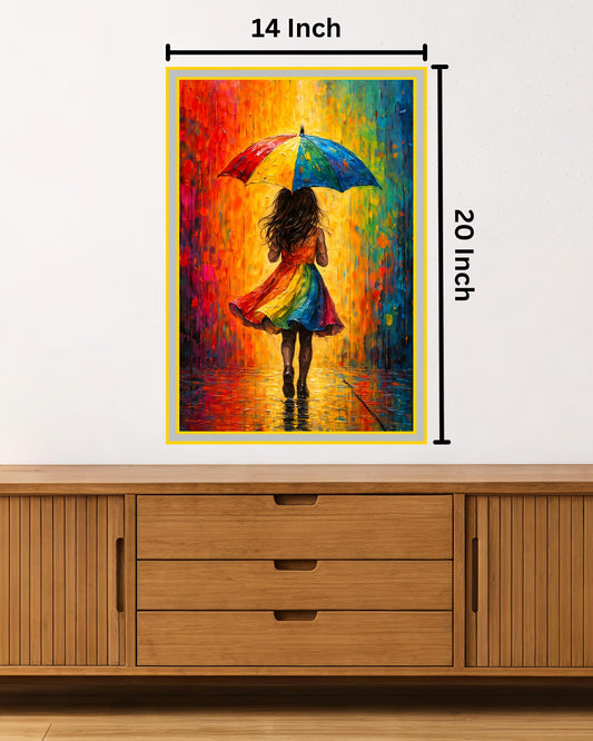 Vibrant Girl Oil Painting: Ideal for Gifting (Size 14X20 Inch)