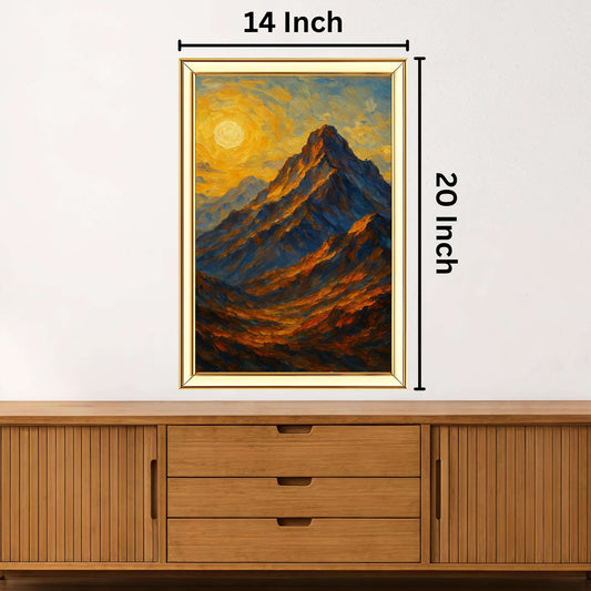 Vibrant Mountain Painting | Ideal for Gifting | Size 14x20 Inch