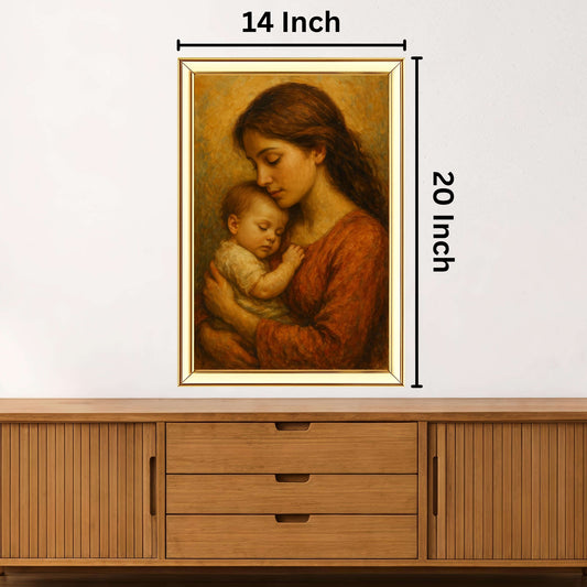 Vibrant Motherhood Painting | Ideal for Gifting | Size 14x20 Inch