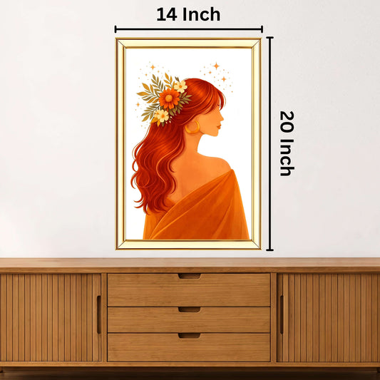 Vibrant Modern Girl Painting | Ideal for Gifting | Size 14x20 Inch