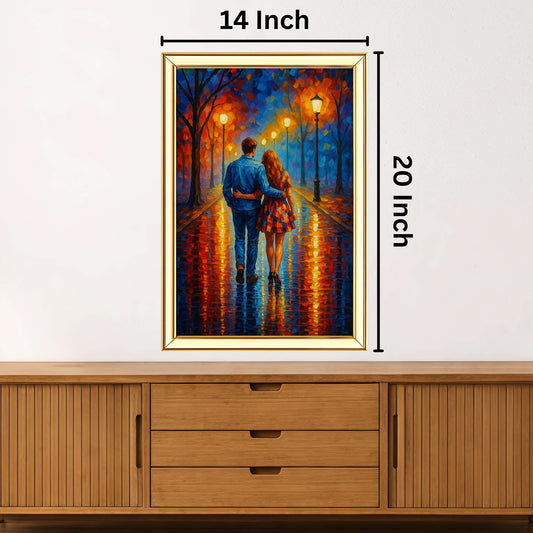 Vibrant Couple Oil Painting | Ideal for Gifting | Size 14x20 Inch