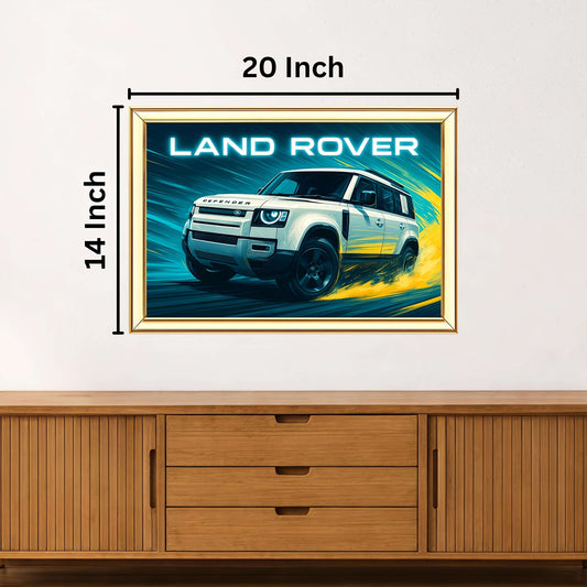 Vibrant Land Rover Painting | Ideal for Gifting | Size 14x20 Inch