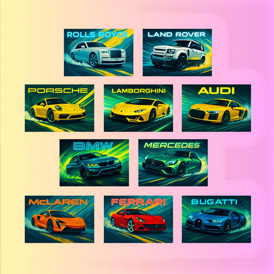 Premium combo pack of iconic supercars in vibrant and futuristic designs.
