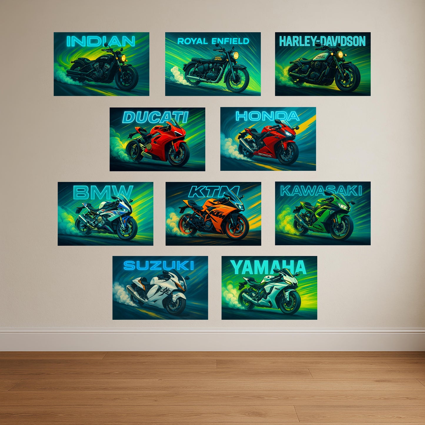Premium Superbike Combo Poster Set for Modern Wall Decor and Bike Lovers.