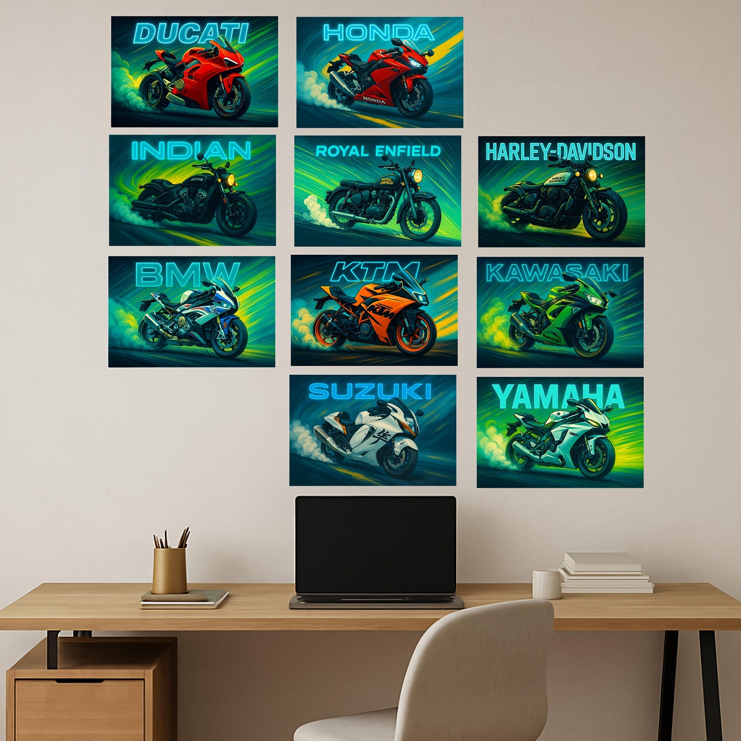 Premium Superbike Combo Poster Set for Modern Wall Decor and Bike Lovers.