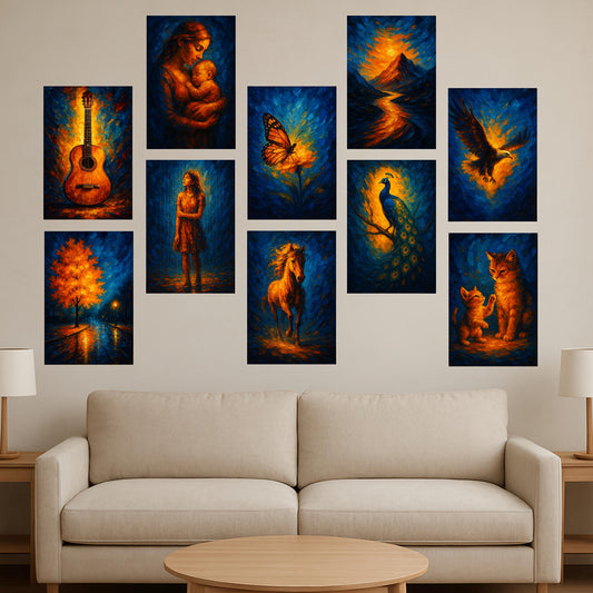 Premium High-Resolution Artistic Paintings Combo Poster for Modern Homes.