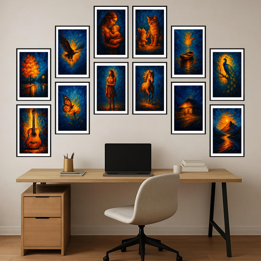 Premium High Resolution Artistic Paintings Combo Poster Set for Modern Homes.