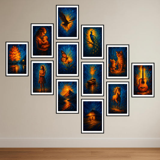 Premium High Resolution Artistic Paintings Combo Poster Set for Modern Homes.