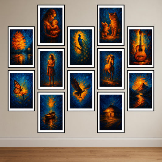 Premium High Resolution Artistic Paintings Combo Poster Set for Modern Homes.