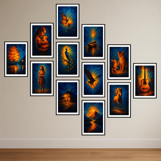 Premium High Resolution Artistic Paintings Combo Poster Set for Modern Homes.
