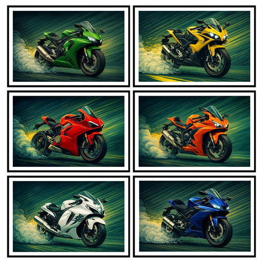 Premium Superbike Combo Poster Set for Modern Wall Decor and Bike Lovers.