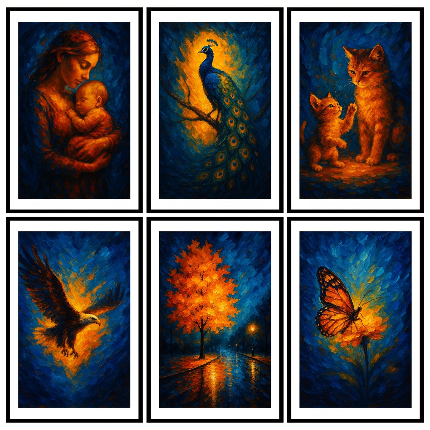 Premium Vibrant Aesthetic Design Combo Poster Set | Pack of 6