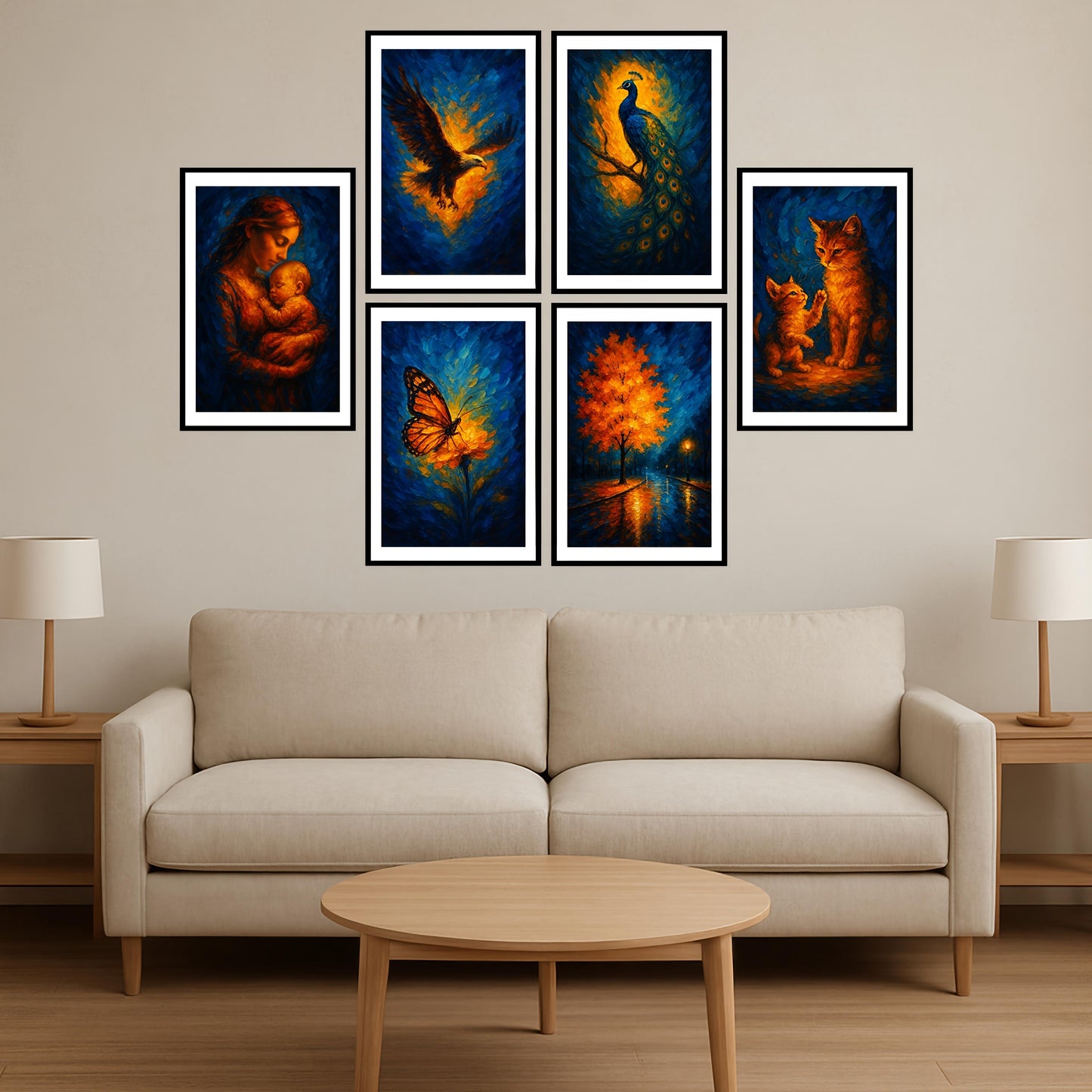 Premium Vibrant Aesthetic Design Combo Poster Set | Pack of 6