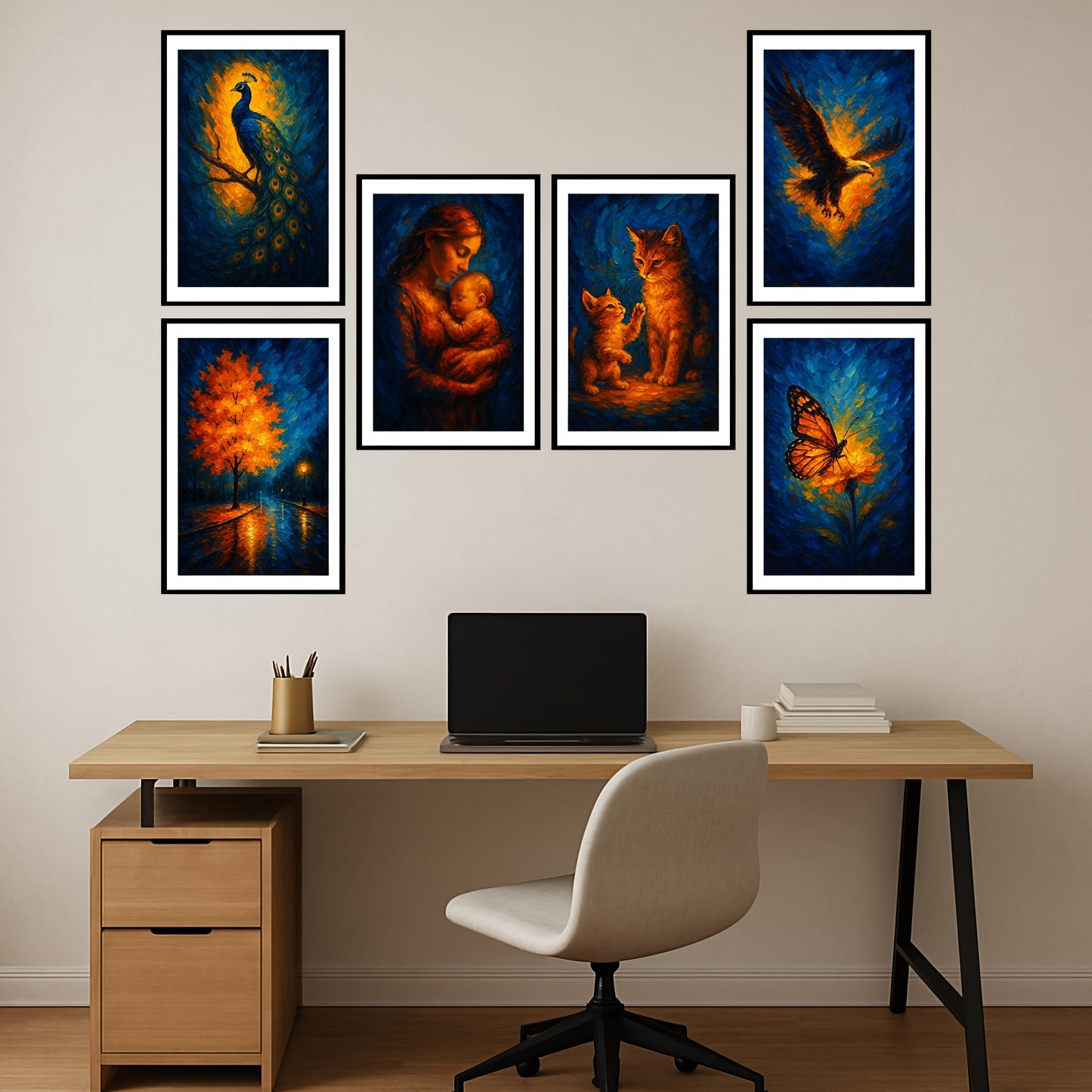 Premium Vibrant Aesthetic Design Combo Poster Set | Pack of 6