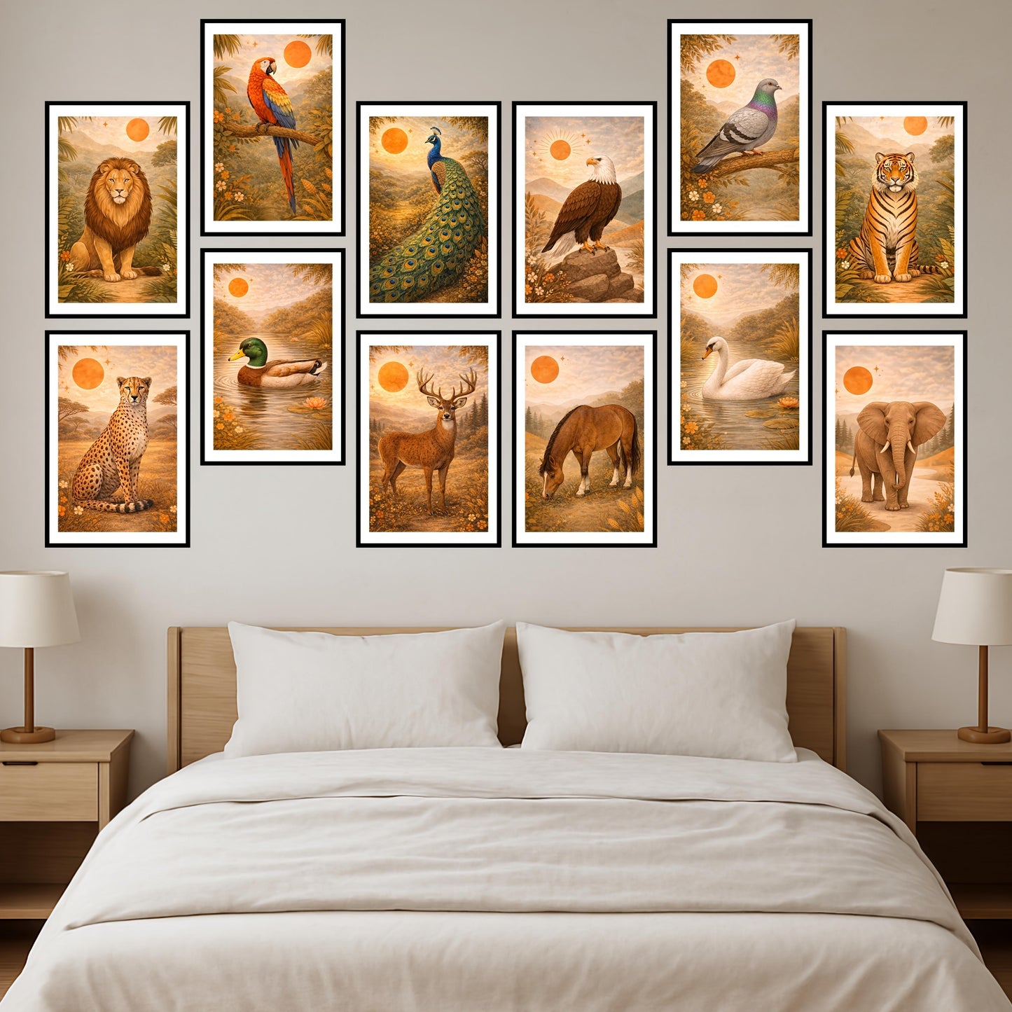 Premium Boho Wall Art Combo Poster Set | Pack of 12