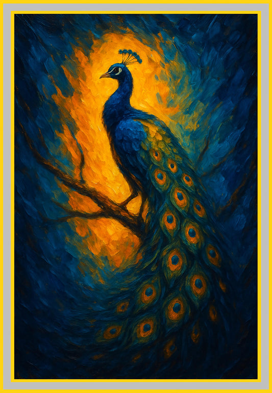 Vibrant Peacock Painting: Ideal Gift for Everyone