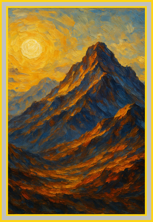 Vibrant Mountain Painting: Ideal for Gifting (Size 14X20 Inch)