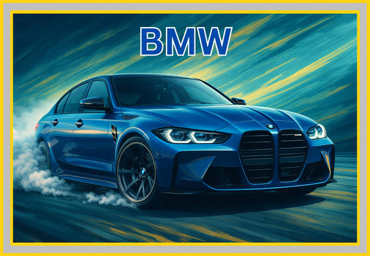 Vibrant BMW Painting: Ideal for Gifting (Size 14X20 Inch)