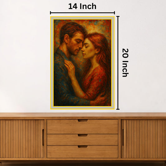 Vibrant Couple Painting: Ideal for Gifting (Size 14X20 Inch)