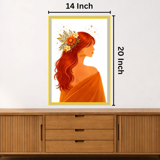 Vibrant Modern Girl Painting: Ideal for Gifting (Size 14X20 Inch)