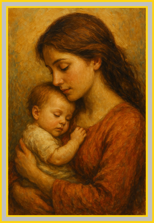 Vibrant Motherhood Painting: Ideal for Gifting (Size 14X20 Inch)