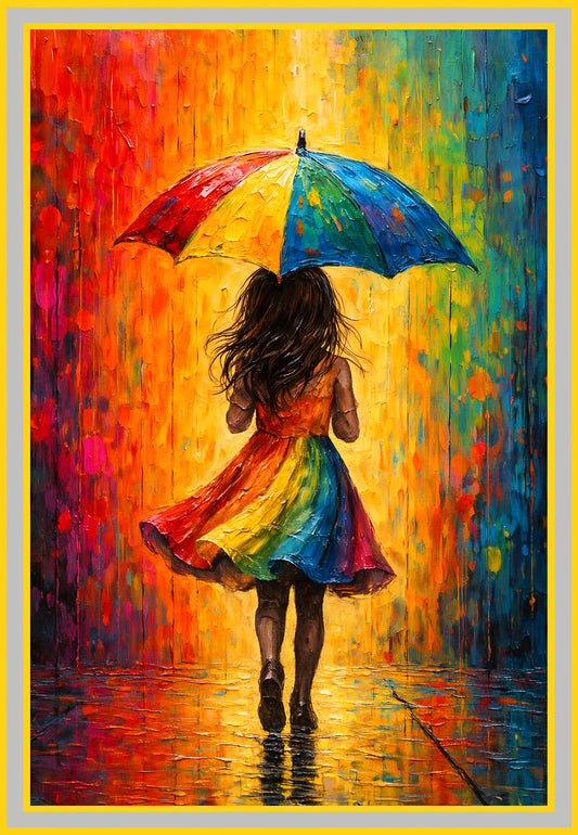 Vibrant Girl Oil Painting: Ideal for Gifting (Size 14X20 Inch)
