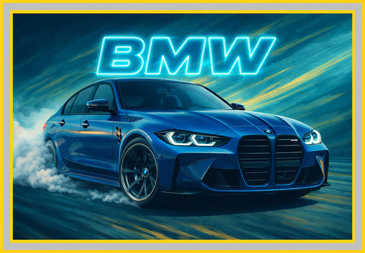 Vibrant BMW Painting: Ideal for Gifting (Size 14X20 Inch)