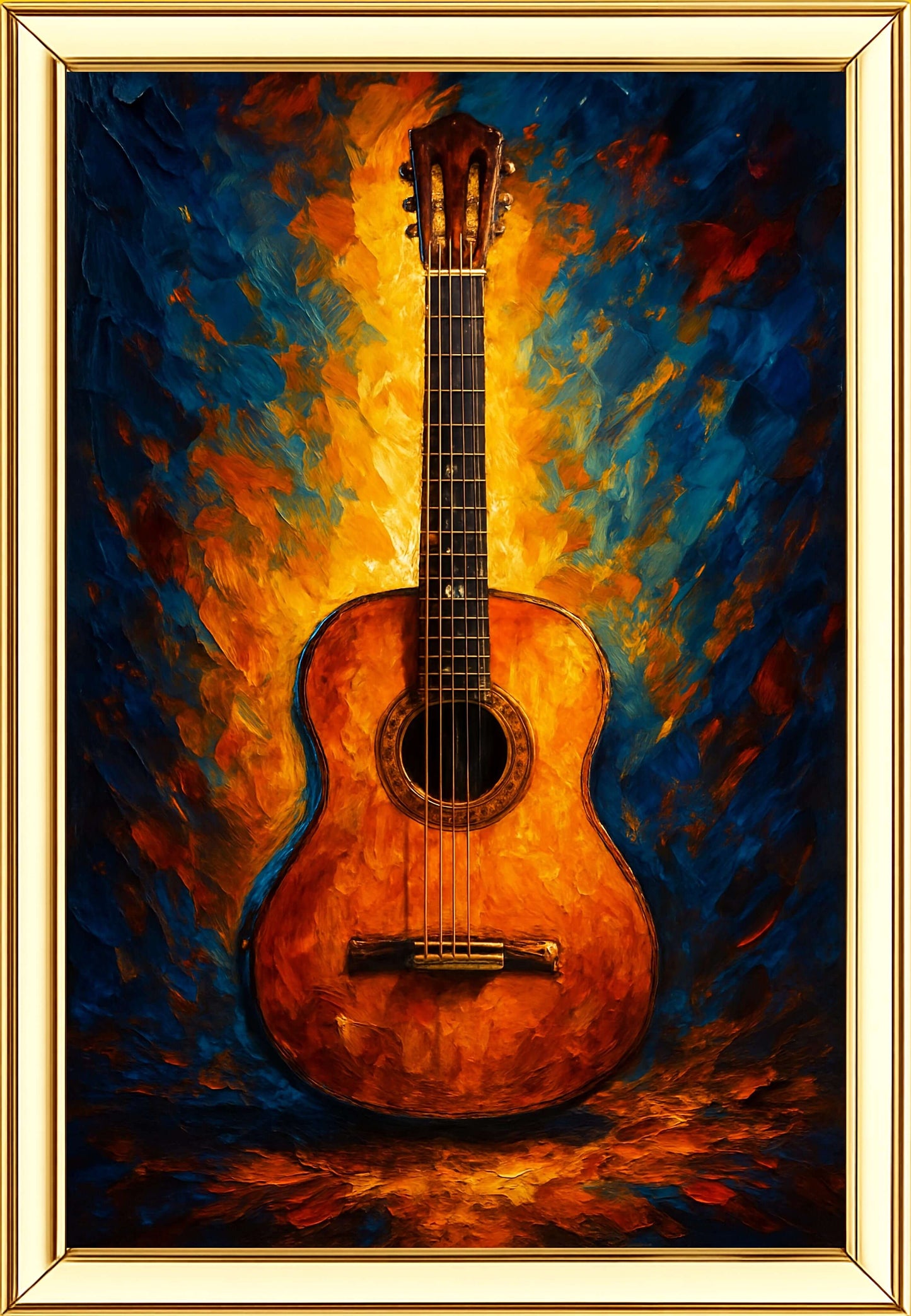 Guitar Digital Painting | Ideal for Gifting | Size 14x20 Inch