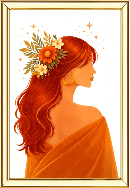 Modern Girl Digital Painting | Ideal for Gifting | Size 14x20 Inch