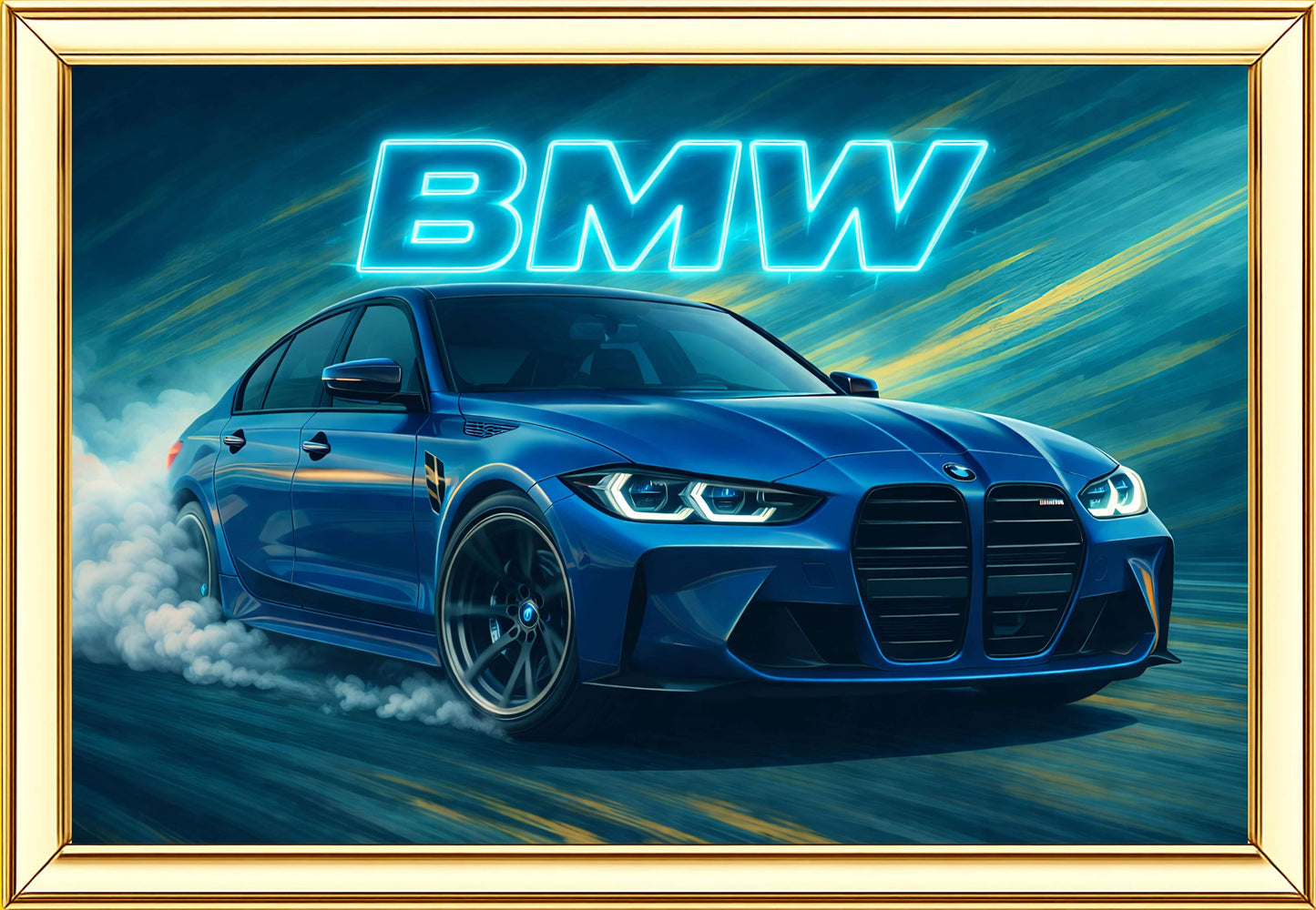 BMW Digital Painting | Ideal for Gifting | Size 14x20 Inch