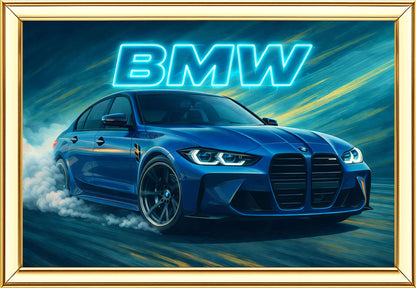 BMW Digital Painting | Ideal for Gifting | Size 14x20 Inch
