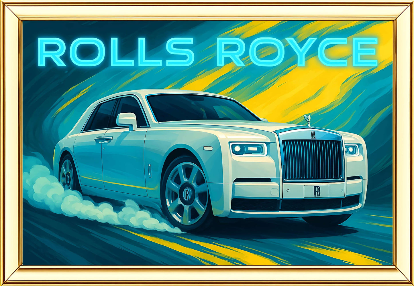 Rolls Royce Digital Painting | Ideal for Gifting | Size 14x20 Inch