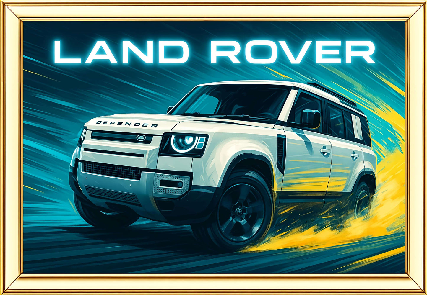 Land Rover Digital Painting | Ideal for Gifting | Size 14x20 Inch