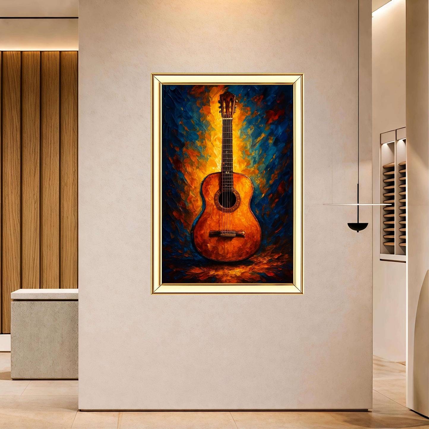 Guitar Digital Painting | Ideal for Gifting | Size 14x20 Inch