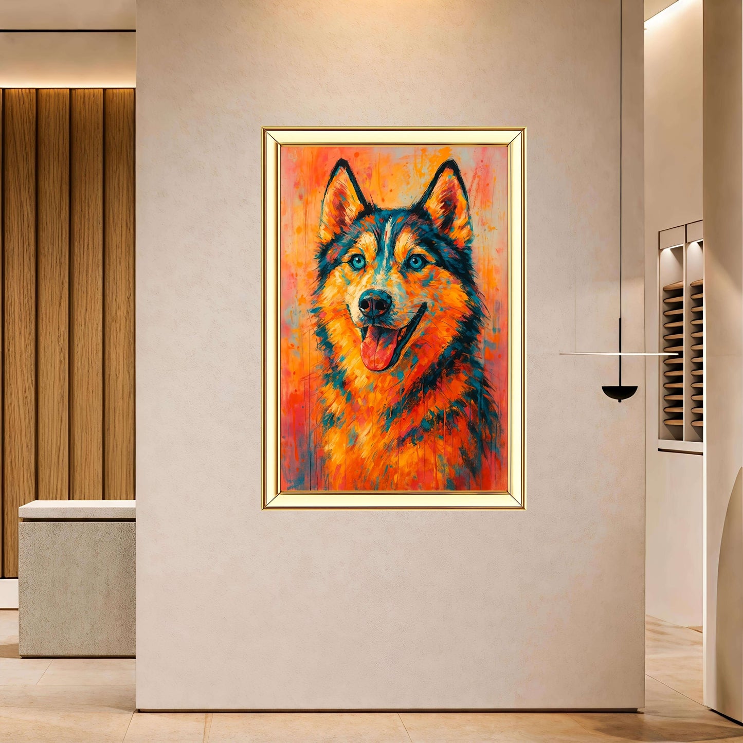 Husky Dog Digital Painting | Ideal for Gifting | Size 14x20 Inch