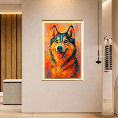Husky Dog Digital Painting | Ideal for Gifting | Size 14x20 Inch