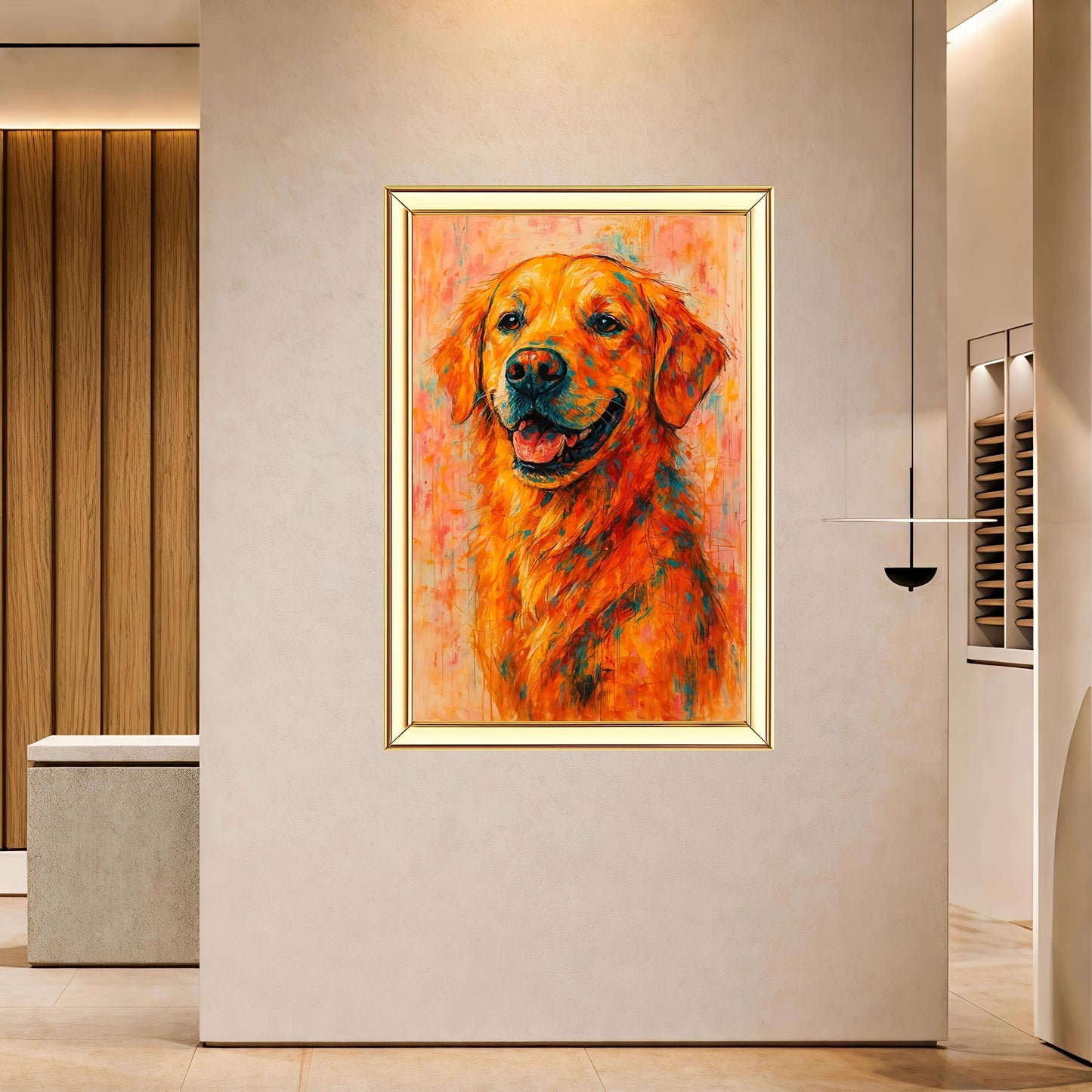 Golden Retriever Dog Digital Painting | Ideal for Gifting | Size 14x20 Inch