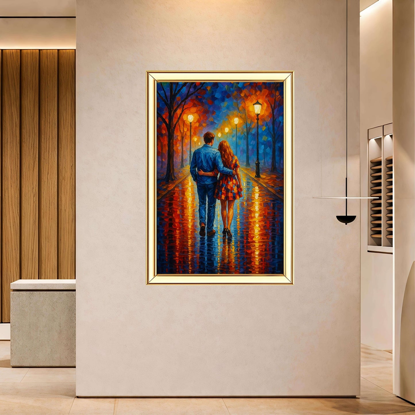 Romantic Couple Digital Oil Painting | Ideal for Gifting | Size 14x20 Inch