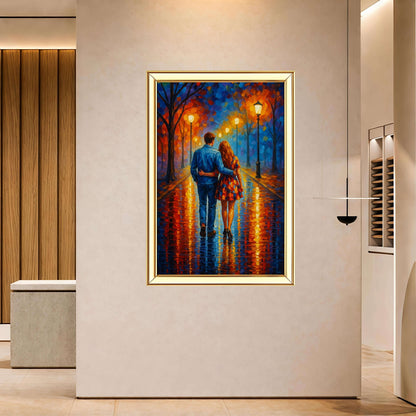 Romantic Couple Digital Oil Painting | Ideal for Gifting | Size 14x20 Inch