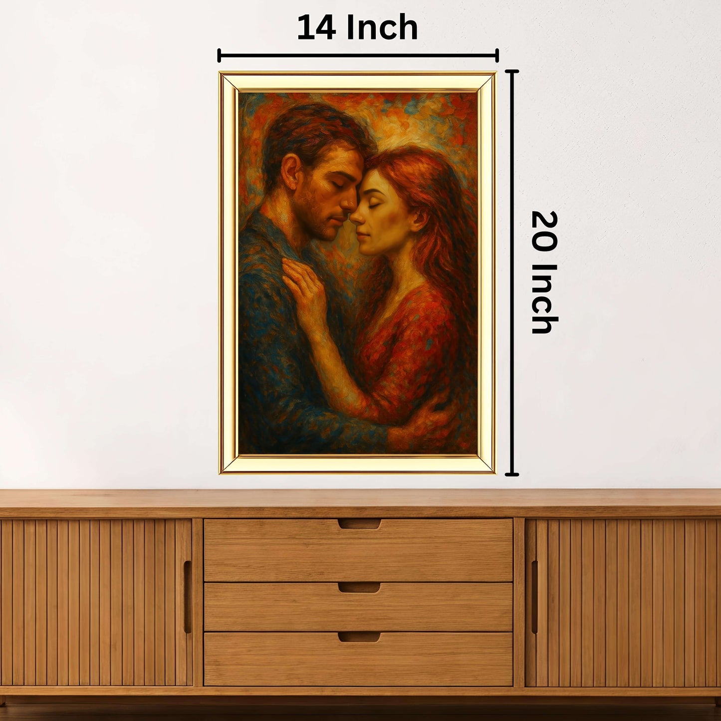 Romantic Couple Digital Painting | Ideal for Gifting | Size 14x20 Inch