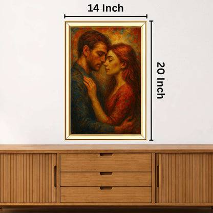 Romantic Couple Digital Painting | Ideal for Gifting | Size 14x20 Inch