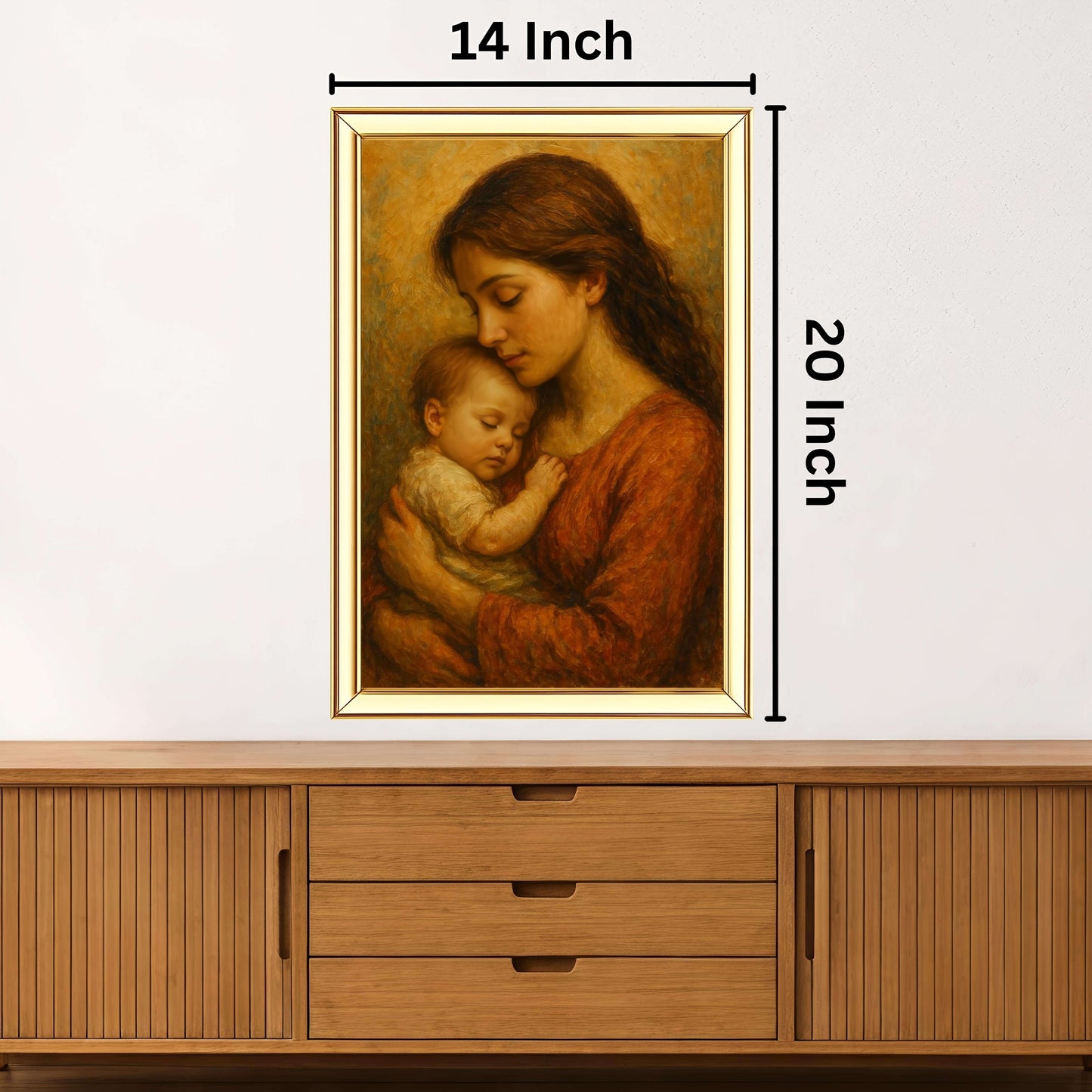 Motherhood Digital Painting | Ideal for Gifting | Size 14x20 Inch