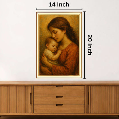 Motherhood Digital Painting | Ideal for Gifting | Size 14x20 Inch