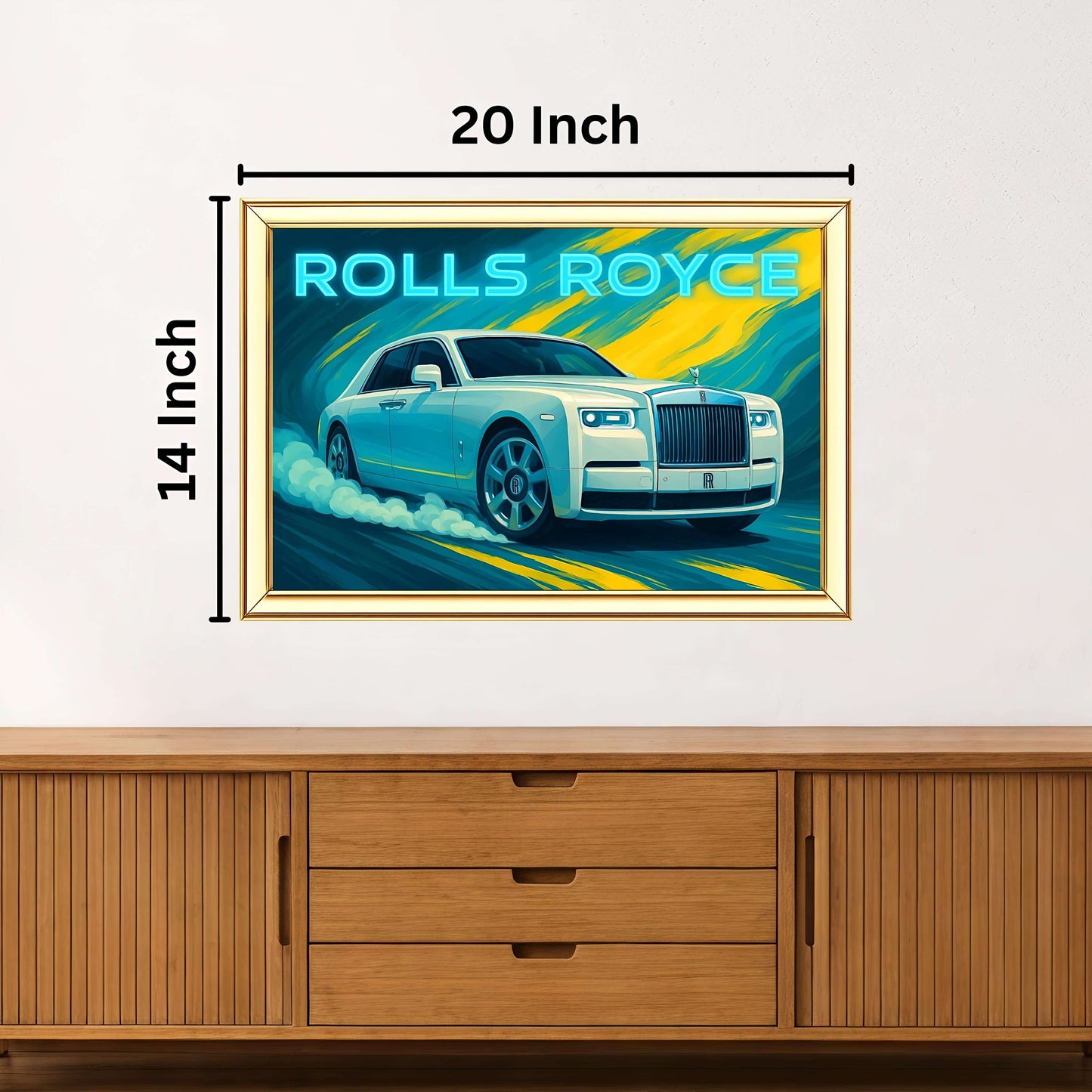 Rolls Royce Digital Painting | Ideal for Gifting | Size 14x20 Inch