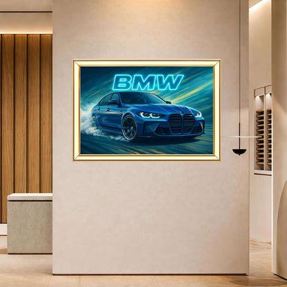 BMW Digital Painting | Ideal for Gifting | Size 14x20 Inch
