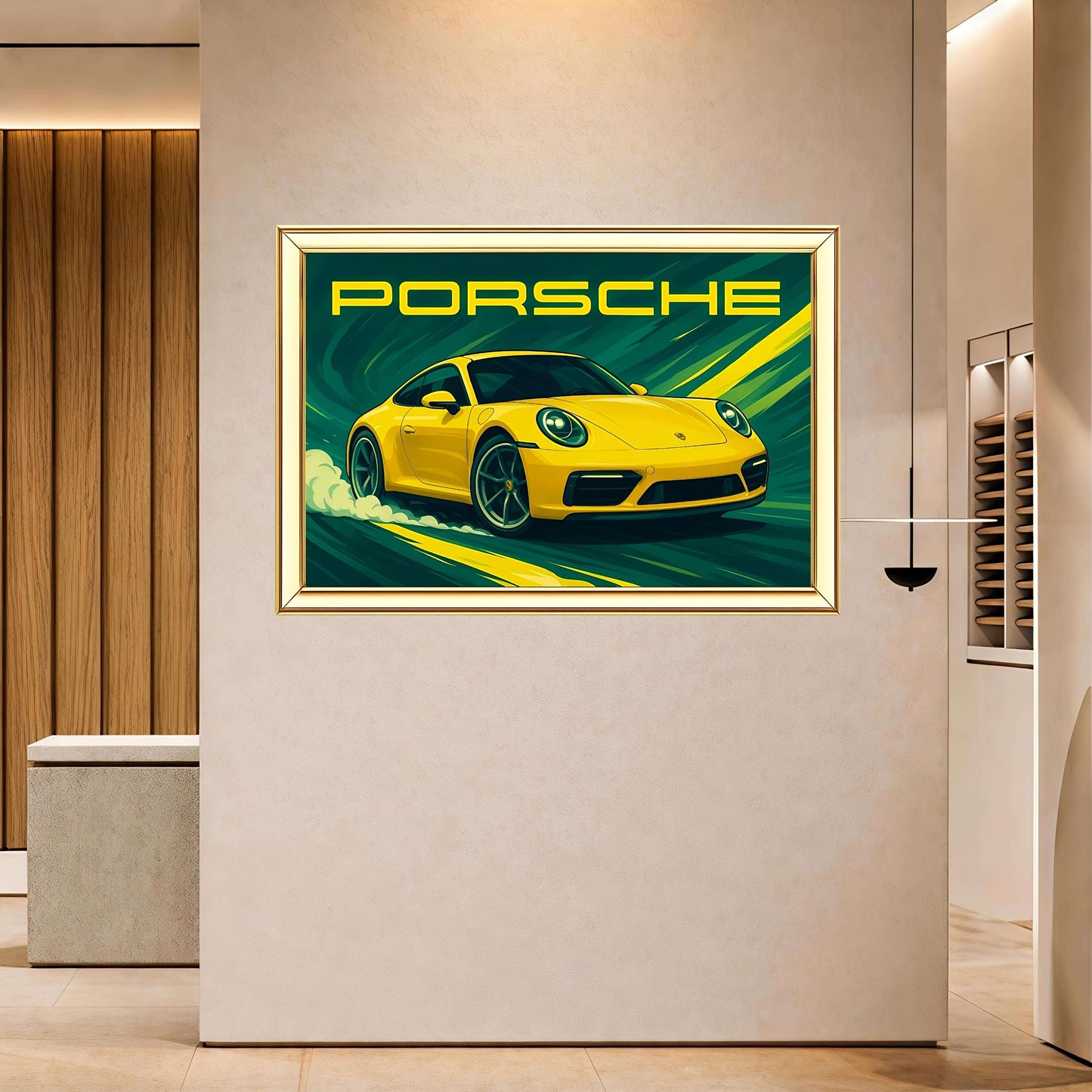 Porsche Digital Painting | Ideal for Gifting | Size 14x20 Inch