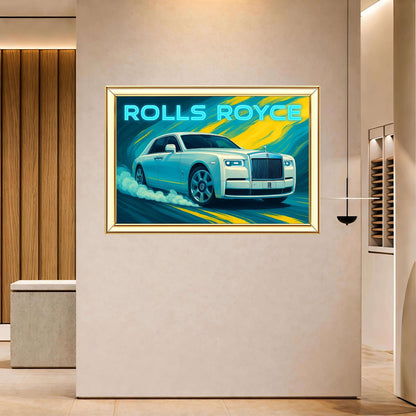 Rolls Royce Digital Painting | Ideal for Gifting | Size 14x20 Inch